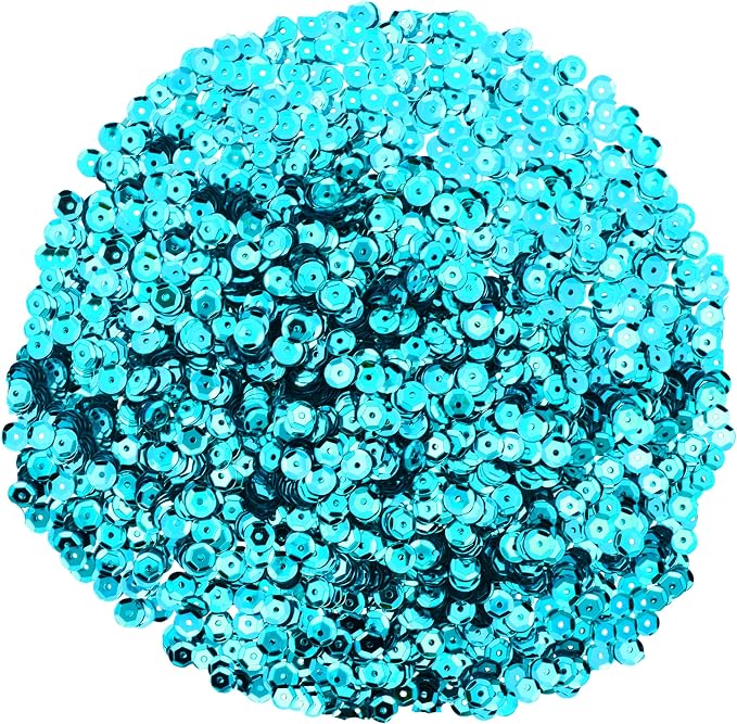 Mandala Crafts 6mm Cup Round Teal Sequins - Image 2