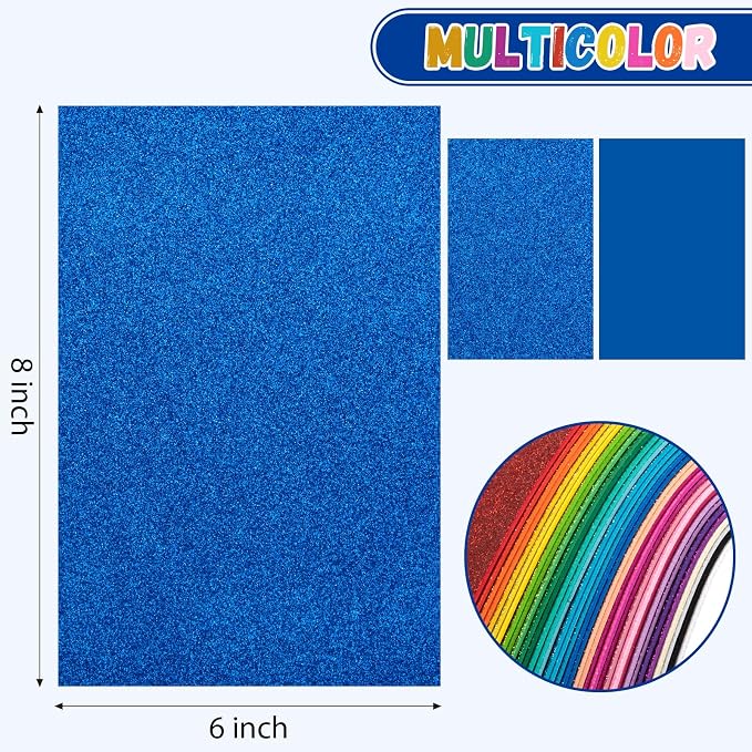 36 Pack Glitter Foam Sheets Craft 8 x 6 inch 36 Colors | Sparkles Foam Paper - Image 2