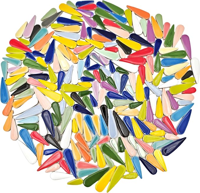 1.1lb Ceramic Mosaic Tiles, Mixed Colour Ceramic Mosaic Pieces - Image 3
