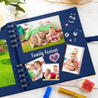 Bstorify Square Scrapbook Photo Albums 7 x 7 Inch Blue Hardcover - Image 7