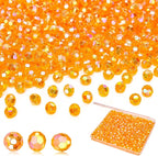 BONNY BOXX 1000pcs 6mm Acrylic Faceted Round Crystal Beads Transparent Orange by BONNY+BOXX
