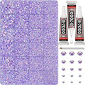 33000Pcs Lavender Rhinestones for Bedazzling, Mixed Sizes 2-6mm Bedazzler Kit by Worthofbest