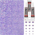 33000Pcs Lavender Rhinestones for Bedazzling, Mixed Sizes 2-6mm Bedazzler Kit by Worthofbest