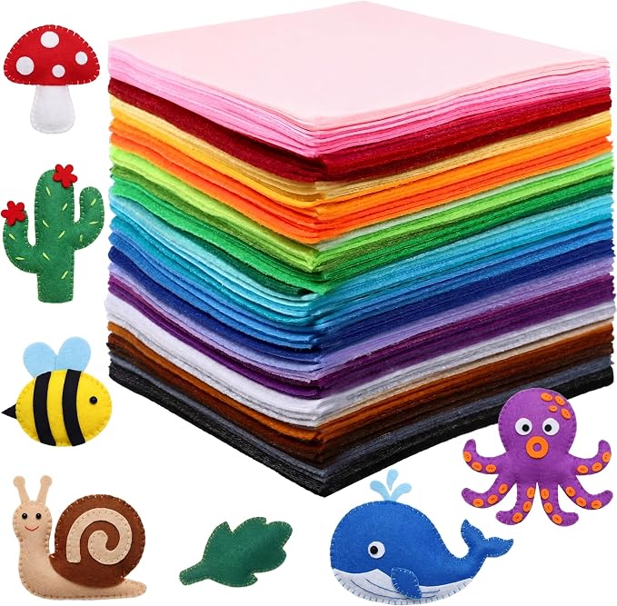 Reginary 120 Pcs 6 x 6 Inch Felt Sheets Bulk by Reginary