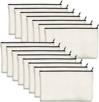 15 Pack Blank Cotton Canvas DIY Craft Zipper Bags Pouches Pencil Case by VANTASII