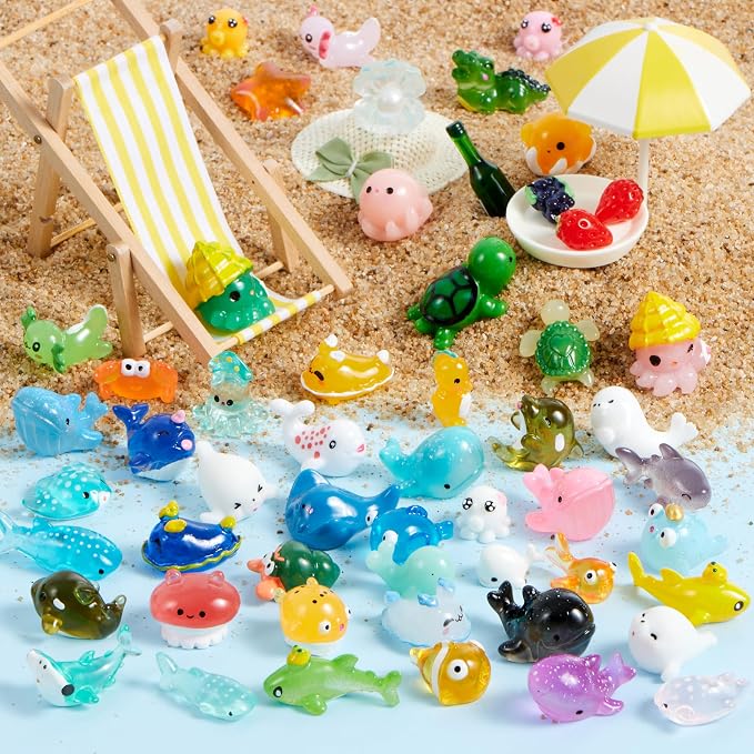JOYIN 50 Pcs Mini Ocean Resin Animals Figures, Mini Sea Animals Figurines - Image 6
