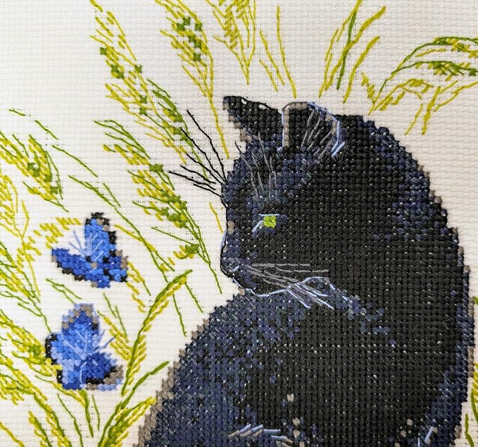 RIOLIS - Black Cat 2001, Kitten Lovers Cross Stitch Kit 9½ x11¾, Cross Stitch - Image 4