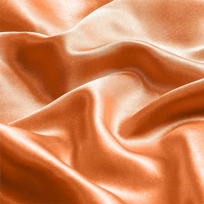 BEDELITE Satin Pillowcase with Zipper, Burnt Orange King Size Pillow Cases Set - Image 3