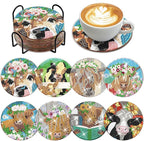 Cumule 8 PCS Cow Diamond Art Coaster by cumule