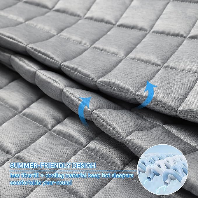 YnM Cooling Weighted Blanket for Adults, 30lbs Heavy Bed Throw Comforter - Image 3