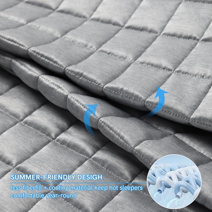 YnM Cooling Weighted Blanket for Adults, 50lbs Heavy Bed Throw Comforter - Image 3
