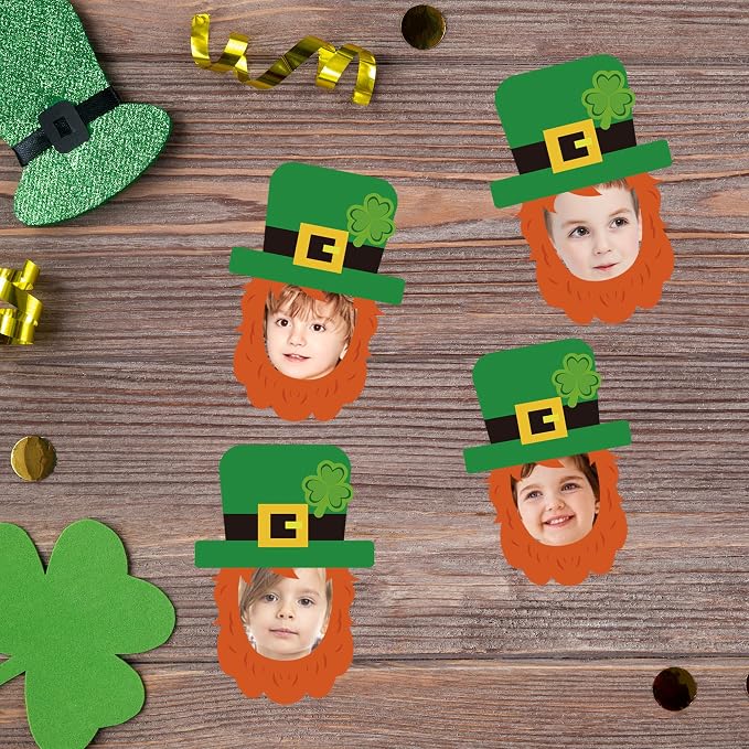 50 Pcs St. Patrick's Day Bulletin Board Leprechaun Hat Cutouts | Green - Image 7