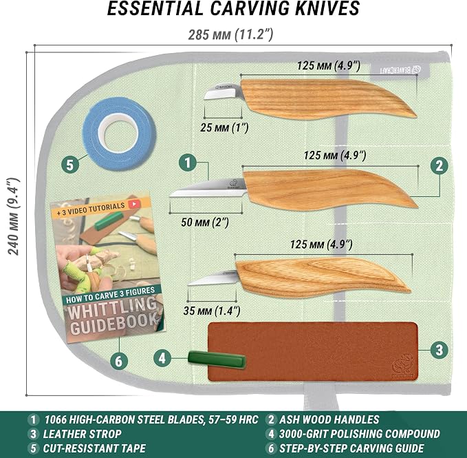 BeaverCraft Wood Carving Knife Kit S15 Whittling Kit - Image 5