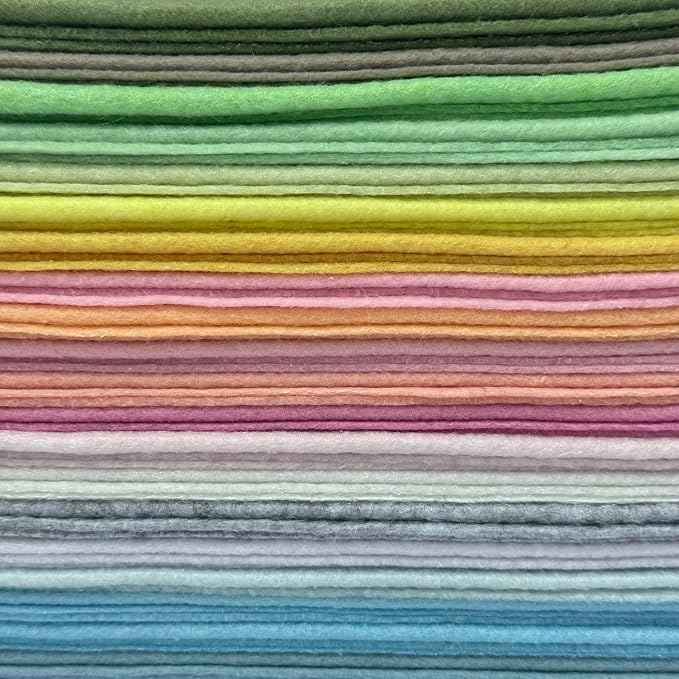 24 Rolls 8"x18" 1.4mm Thick Soft Felt Fabric Sheet 24 Assorted Soft Pastel - Image 2