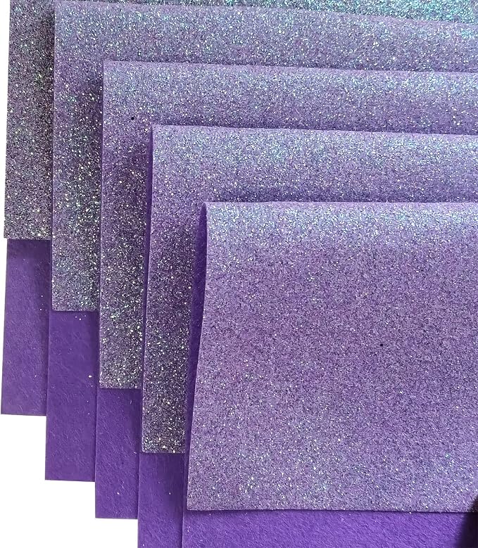 Jtnohx Glitter Felt Fabric, 8 x12 inches Felt Square Glitter - Image 3