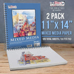 U.S. Art Supply 11"x14" Mixed Media Sketchbook, 2 Pack, 98 lb - Image 2