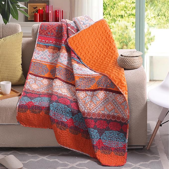 Exclusivo Mezcla 50"x 60" Quilted Throw Blanket- Microfiber Quilt Throw by ExclusivoMezcla