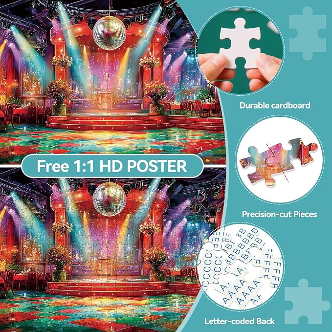 500 Pieces Puzzle for Adults, Puzzles for Adults 500 Pieces, Retro Disco - Image 4