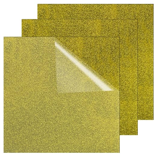 3 Pcs Glitter Yellow Glossy Acrylic Sheets, 7.87 x 7.87 x 1/10 Inch Laser by Frddiud