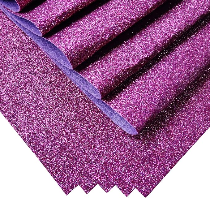 Jtnohx Glitter Felt Fabric, 8 x12 inches Felt Square Glitter - Image 7