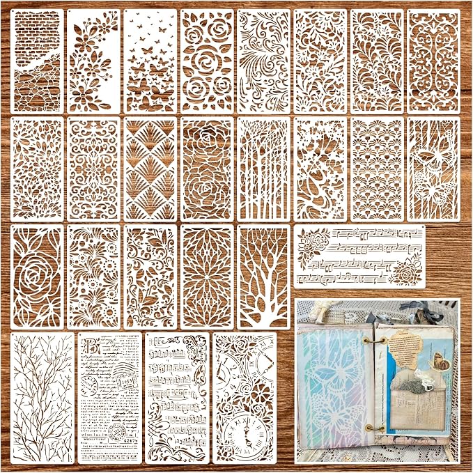 Stencils for Crafts Reusable Texture Branches Background Stencil Vintage - Image 8