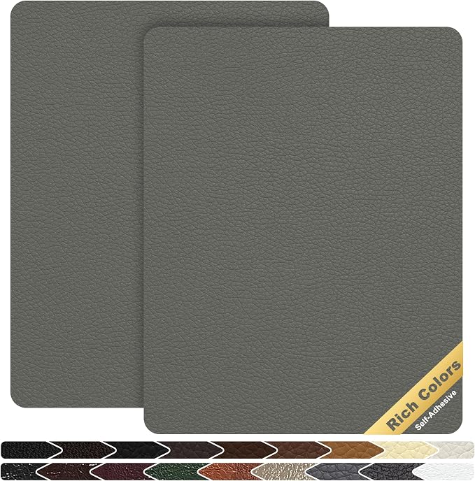 KING MOUNTAIN Leather Repair Patch, 2 Packs 9 x 11 Inches self Adhesive Leather by ForABetterHomeLife