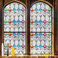 Countewol Rainbow Privacy Window Film Stained Glass Style Adhesive-Free by Countewolwindowfilm