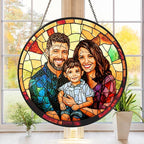 Personalized Family Stained Glass Sun Catcher, Custom Photo Family Portrait - Image 3