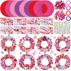 Hollowfly 48 Sets Valentine's Day Wreath Craft Kits DIY Heart Wreath Hanging by Hollowfly