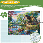 500 Pieces Puzzle for Adults, Waterside Cottage Puzzle, Recycled Cardboard - Image 4