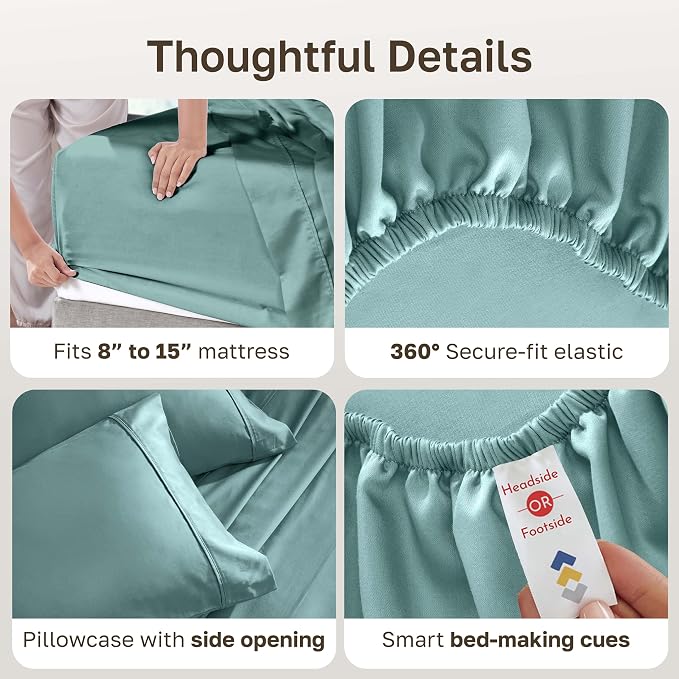 California Design Den Soft 100% Cotton Sheets Twin Size Set, 400 Thread Count - Image 6