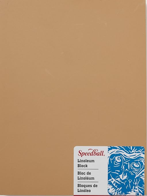 Speedball 4311 Premium Mounted Linoleum Block – Fine, Flat Surface by SpeedballArt