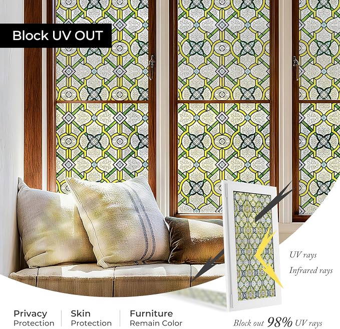 3D Stained Glass Window Film, Decorative Window Privacy Film - Image 5