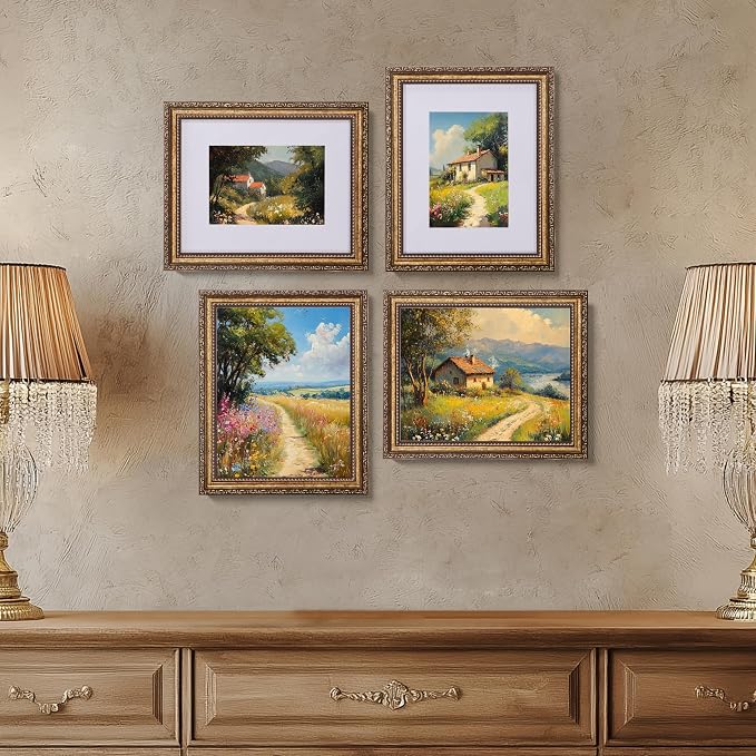 eletecpro 8x10 Vintage Picture Frame, Glass Cover, Bronze Gold, Horizontal or - Image 7