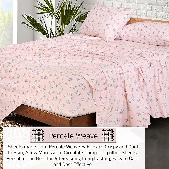 RUVANTI 100% Cotton Sheets – Full Size Percale Bedding, Cooling & Breathable - Image 3