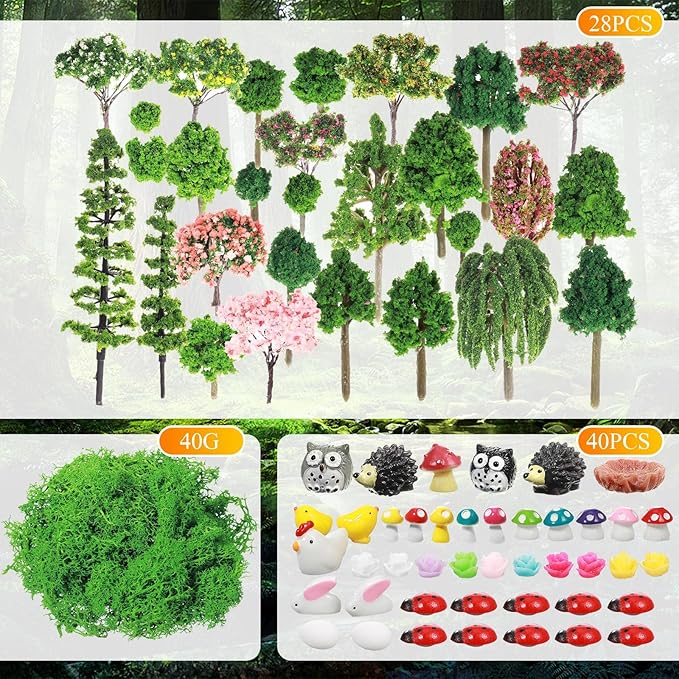 Hoteam 72 Pcs Miniature Garden Accessories Mini Moss Garden Animals Rabbit Owl - Image 2