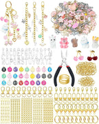 FIVEIZERO 387Pcs Charms Lip Gloss Keychain Making Kit, Charm Making Kit by FIVEIZERO