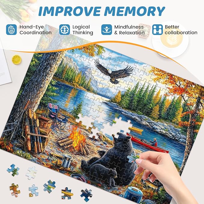 500 Piece Puzzles for Adults, Mother Bear Eagle Large Piece Jigsaw Puzzle for - Image 5