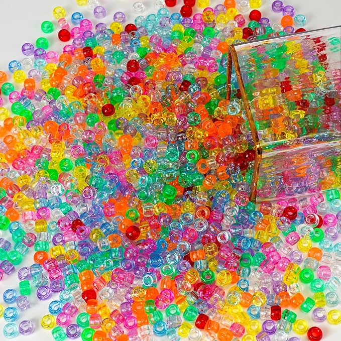 Transparent Pony Beads 1000+pcs Mix Color Plastic Bead, Crystal Beads Bulk - Image 7