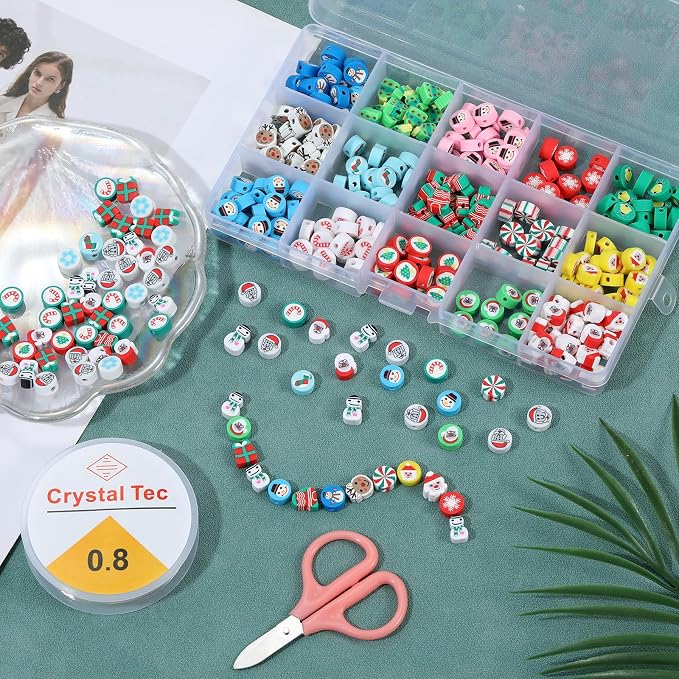 100 Pcs Polymer Clay Christmas Beads - Image 6