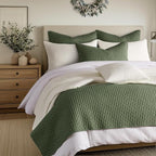 Levtex Home Cross Stitch Reversible King/Cal King Quilt Set and 2 Pillow Shams - Image 2