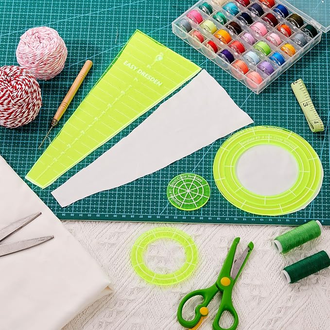 5 Pcs Acrylic Quilting Template Ruler 10 Inch Dresden Plate Template - Image 4