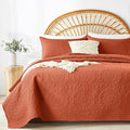 WURUIBO Burnt Orange Quilt Set Twin Size, Embossing Microfiber Bedspreads by WURUIBO