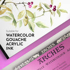 Arches Watercolor Paper Block, Hot Press, 7.9" x 7.9", 140 pound - Image 3