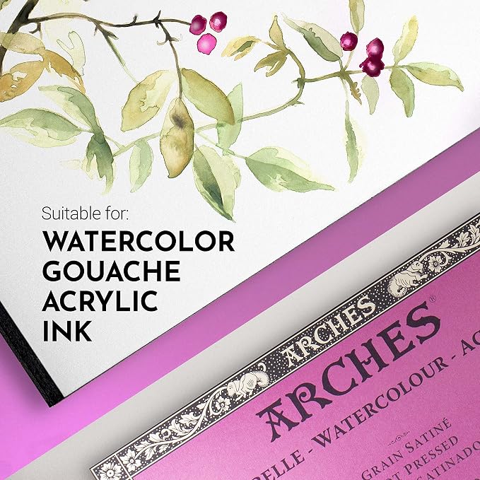 Arches Watercolor Paper Block, Hot Press, 7.9" x 7.9", 140 pound - Image 3