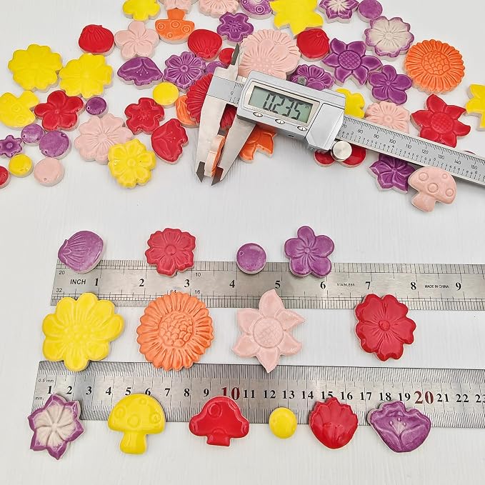 1.1lb Ceramic Mosaic Tiles, Mixed Colour Ceramic Mosaic Pieces - Image 3