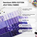 Craftido-20 Options-100% Cotton Jelly Roll Fabric Precut Strips - Image 6
