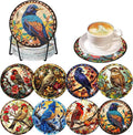 Axquilon 8 Pcs Birds Diamond Art Coasters Kit by Axquilon