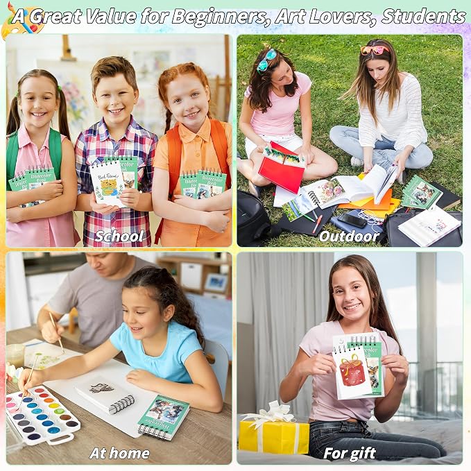 6 Pack Watercolor Paper Pad, 3.5x5.5 Inch Water Color Paper, 140lb/300gsm - Image 6
