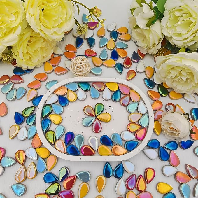 1.1lb Ceramic Mosaic Tiles, Mixed Colour Ceramic Mosaic Pieces - Image 7